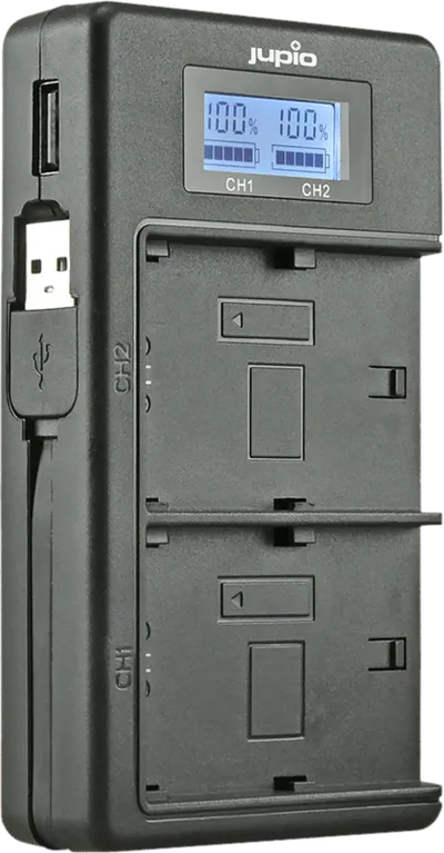 Jupio USB Duo Charger LCD für Sony NP-FW50