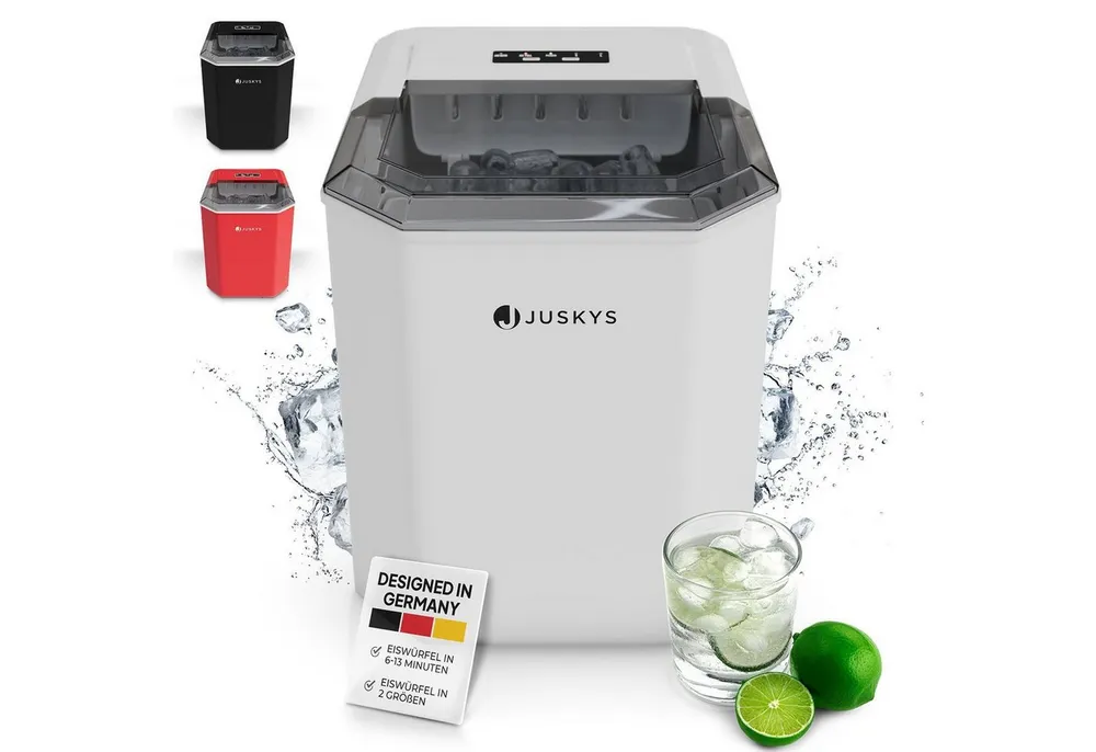 Juskys Eiswürfelmaschine IceOracle, 2 Größen, bis zu 12 kg pro Tag, mit Selbstreinigungsfunktion