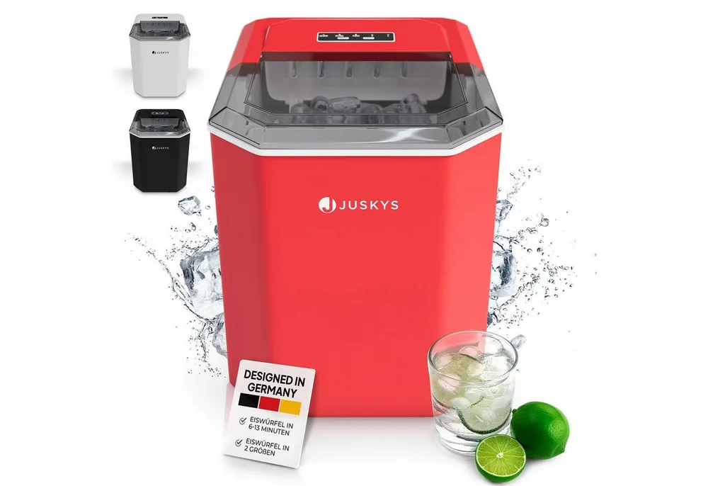 Juskys Eiswürfelmaschine IceOracle, 2 Größen, bis zu 12 kg pro Tag, mit Selbstreinigungsfunktion