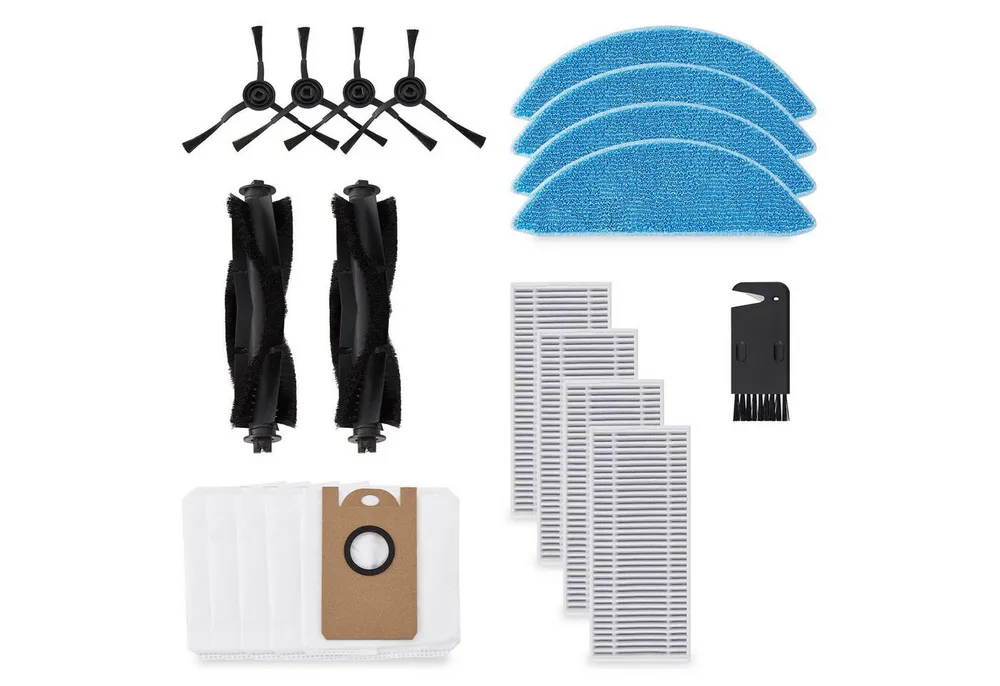Juskys Saugroboter Zubehör-Set EcoTrek M300, Zubehör für EcoTrek M300, umfasst Bürsten, Filter, Wischtücher und Staubbeutel