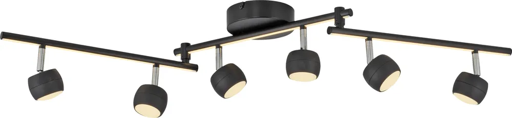 JUST LIGHT LED-Deckenleuchte 11403-18, 32W, 3000K, 37000lm, ww, IP20, schwarz