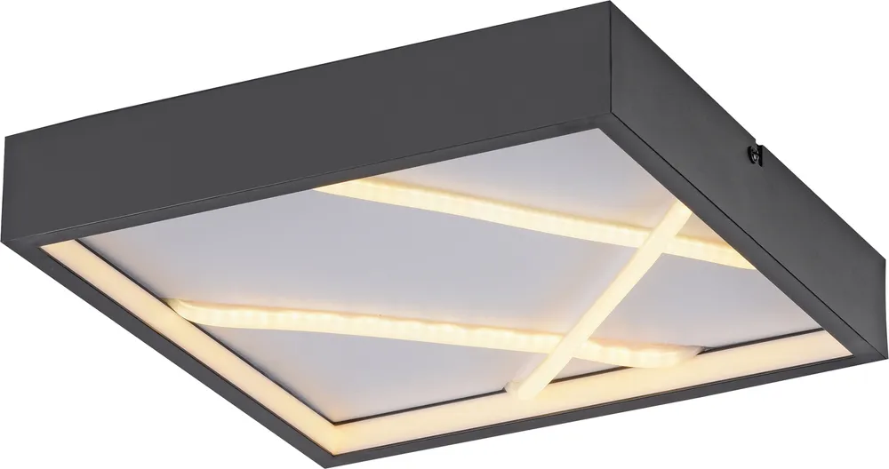 JUST LIGHT LED-Deckenleuchte 14092-18, 28W, 3000K, 3500lm, warmweiß, IP20, schwarz