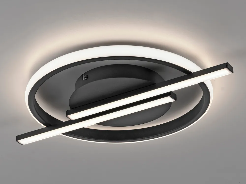 JUST LIGHT LED-Deckenleuchte 14130-18 schwarz, 17,5 W, 2100 lm, 3000 K, Dimmbar