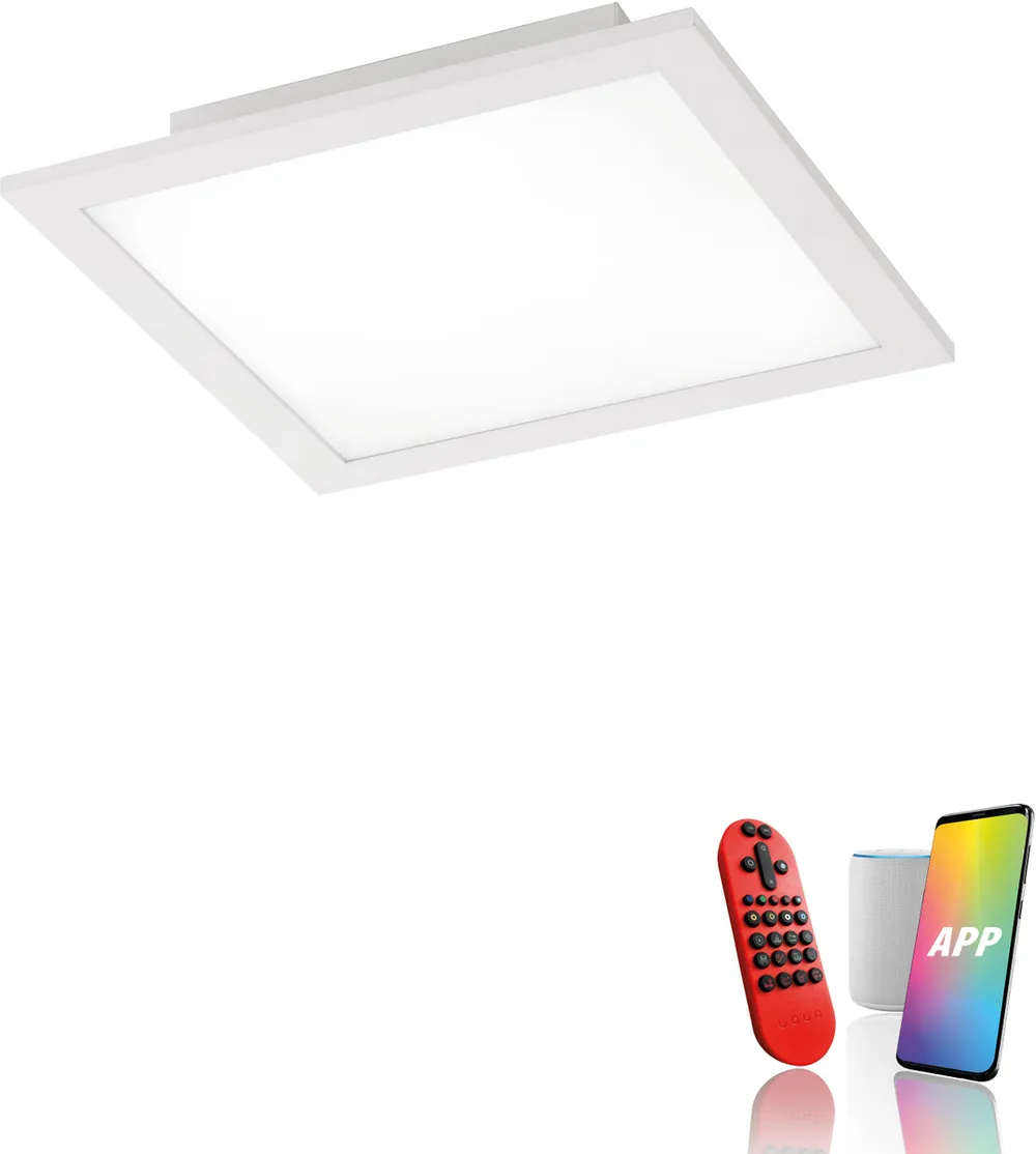 JUST LIGHT LED-Deckenleuchte 14680-16 weiss, 15 W, 2100 lm, CCT, RGB, Smart Home