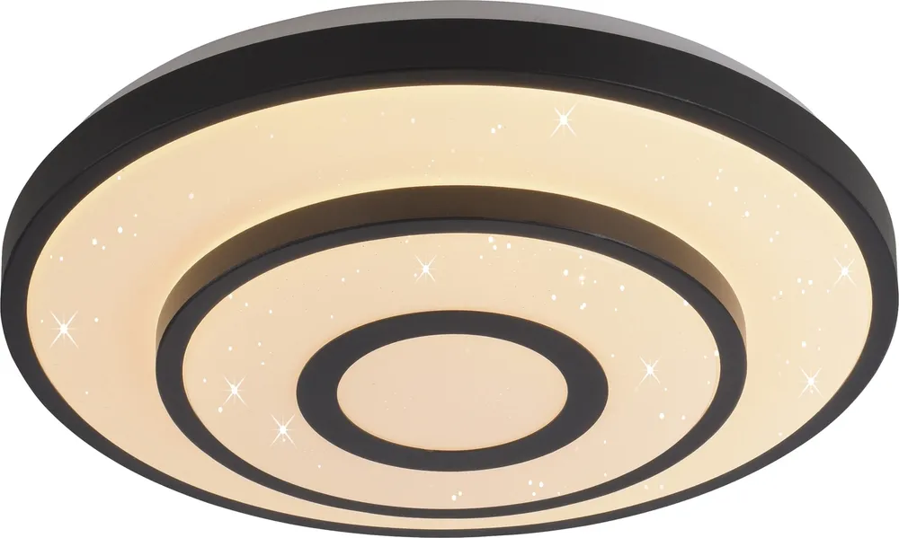JUST LIGHT LED-Deckenleuchte 15454-18, 17W, 3000K, 1900lm, warmweiß, IP20, schwarz