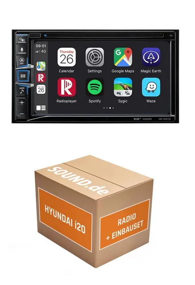 JUST SOUND best choice for caraudio Autoradio Einbauset Alpine Alpine INE-W611D Hyundai i20 GB Autoradio (RDS, AM/FM Radio, Animiertes Display, Freisprecheinrichtung, 2 DIN)