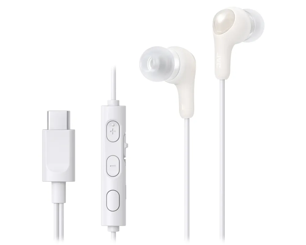 Kopfhörer JVC kabelgebunden USB-C mit Mikrofon und In-Ear Design weiß