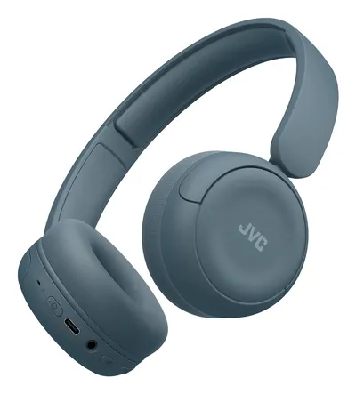 Kopfhörer JVC HA-S59W kabellos und kabelgebunden Bluetooth für Musik Alltag blau
