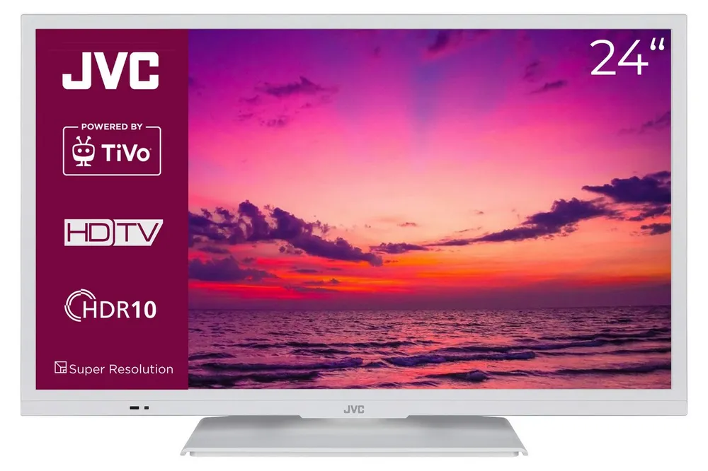 JVC LT-24VH5455W LCD-LED Fernseher (60 cm/24 Zoll, HD-ready, Smart TV powered by TiVo, HDR, Triple-Tuner, Sprachsteuerung, Micro Dimming, 6 Monate HD+ inkl)