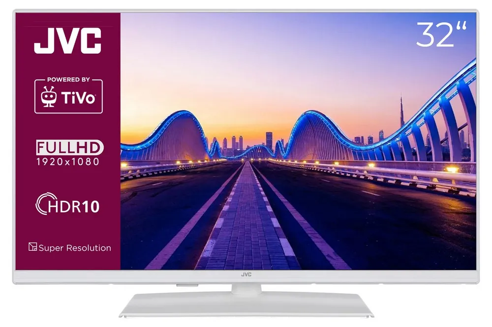 JVC LT-32VF5355W LCD-LED Fernseher (80 cm/32 Zoll, Full HD, Smart TV powered by TiVo, HDR, Triple-Tuner, Sprachsteuerung, Micro Dimming, 6 Monate HD+ inkl)