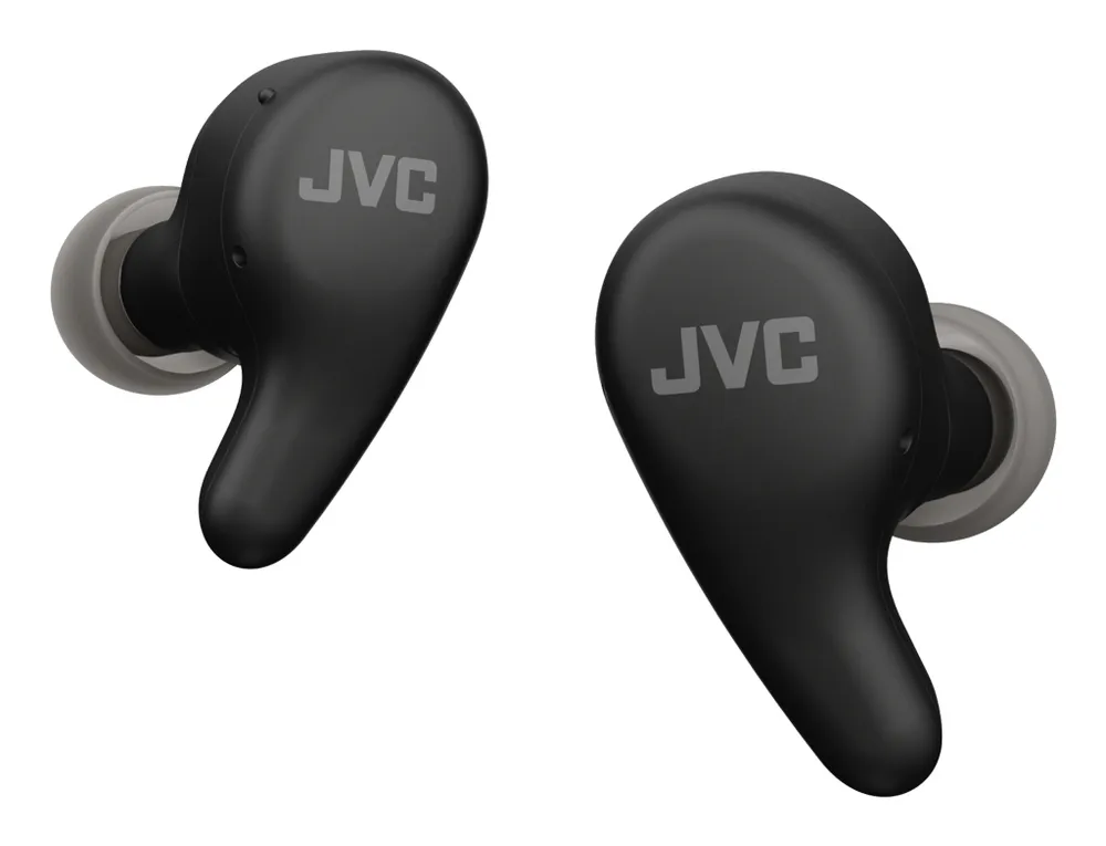 Kabellose JVC In-Ear Kopfhörer Bluetooth 5.4 mit Mikrofon und schwarzem Gehäuse