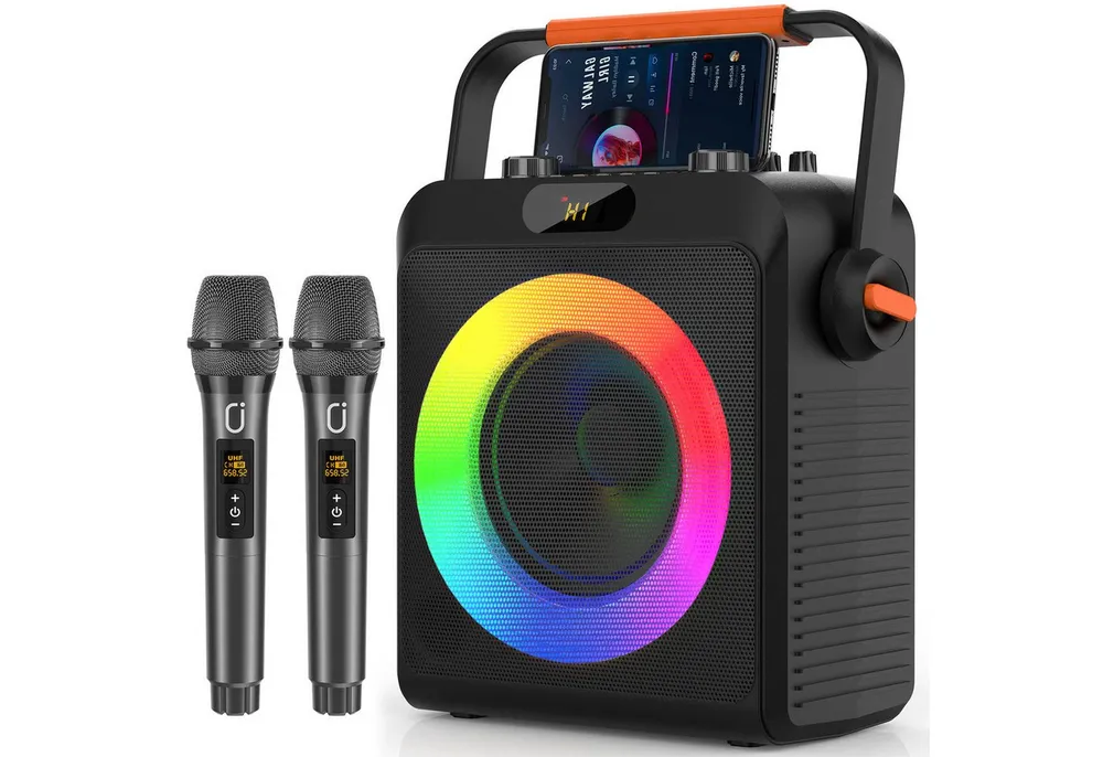 JYX mit 2PCS Mikrofon, Bluetooth Lautsprecher für Party Karaoke-Maschine 1 (Bluetooth)