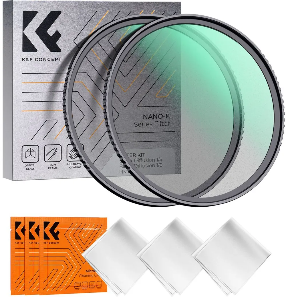 K&F Concept 1/4+1/8 Black Mist Filter Set 77mm