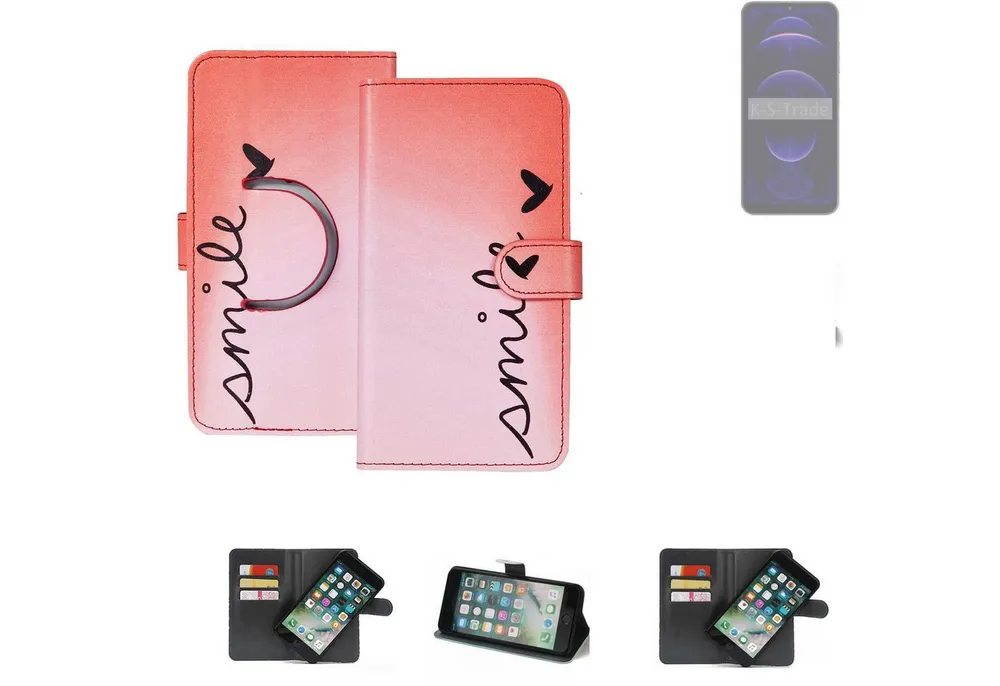 K-S-Trade Handyhülle für Hotwav Note 13, Schutzhülle Handyhülle Hülle cover bookstyle Etui ''smile'' rot