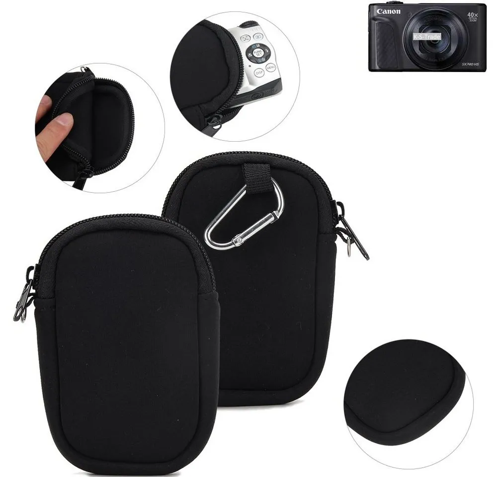K-S-Trade Kameratasche für Canon PowerShot SX740 HS, Kameratasche Schutz-Hülle Kompaktkamera Tasche Travelbag sleeve