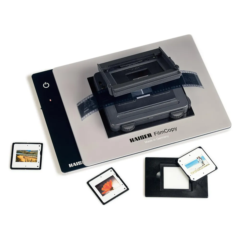 Foto Studio Set KAISER 2458 Filmcopy Vario Kit mit LED Leuchtplatte, Schwarz/Grau