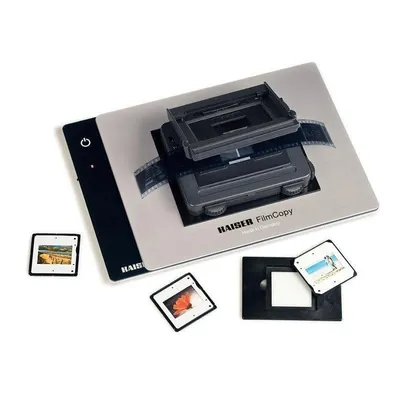 Foto Studio Set KAISER 2458 Filmcopy Vario Kit mit LED Leuchtplatte, Schwarz/Grau