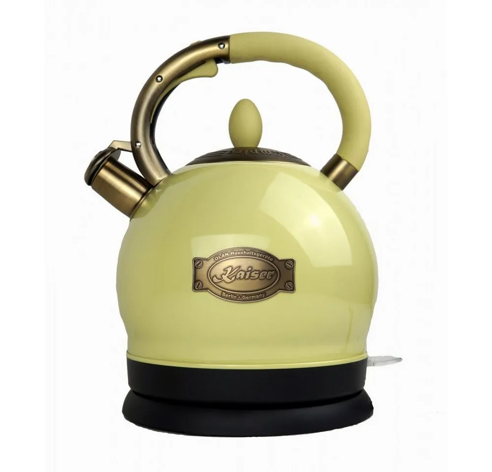 Kaiser Küchengeräte Wasserkocher WK 2000 ElfEm Exklusiver Retro Wasserkocher Kontroll LED 2L 1800 W, Exklusiver Retro Wasserkocher Kontroll LED 2L 1800 W
