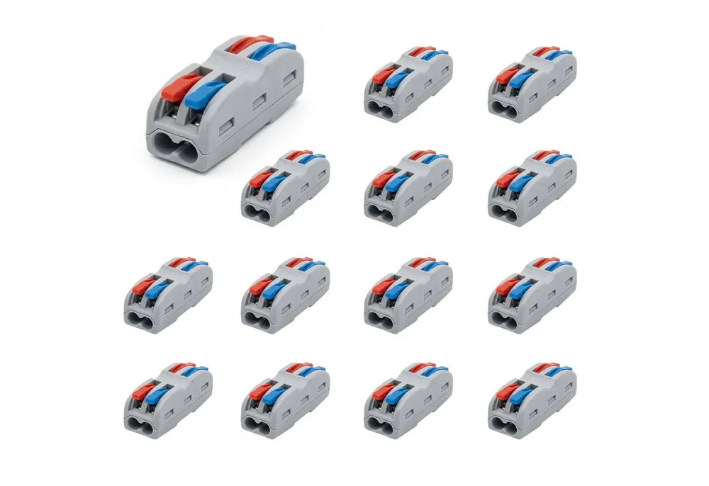 kalb Kabelklemme 2-polig 14er Set Hebelklemme wieder verwendbar 0,08–4 mm² Stromkabel