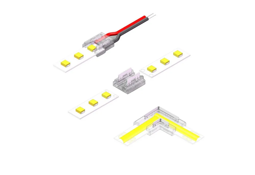 kalb LED Verbinder Set, 8mm COB/SMD 9-teilig, einfache Montage für DIY LED Stromkabel