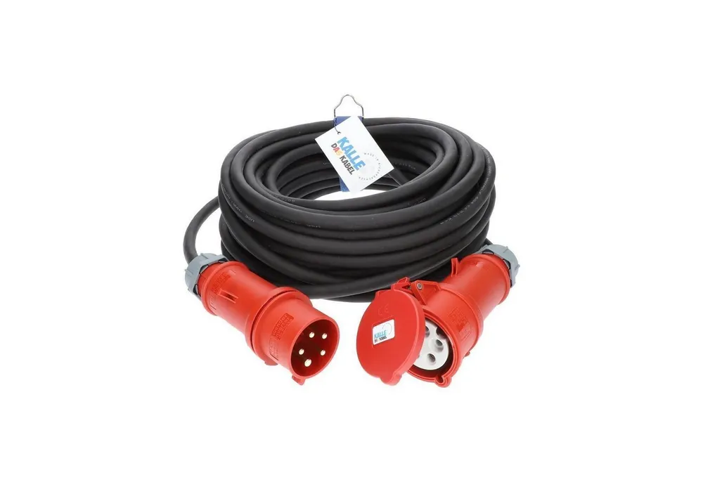 KALLE DAS KABEL Kalle Verlängerungskabel CEE 400V 32A 4,0mm² IP44 50 Meter Verlängerungskabel, CEE 400V, 32A, CEE 400V, 32A (5000 cm)