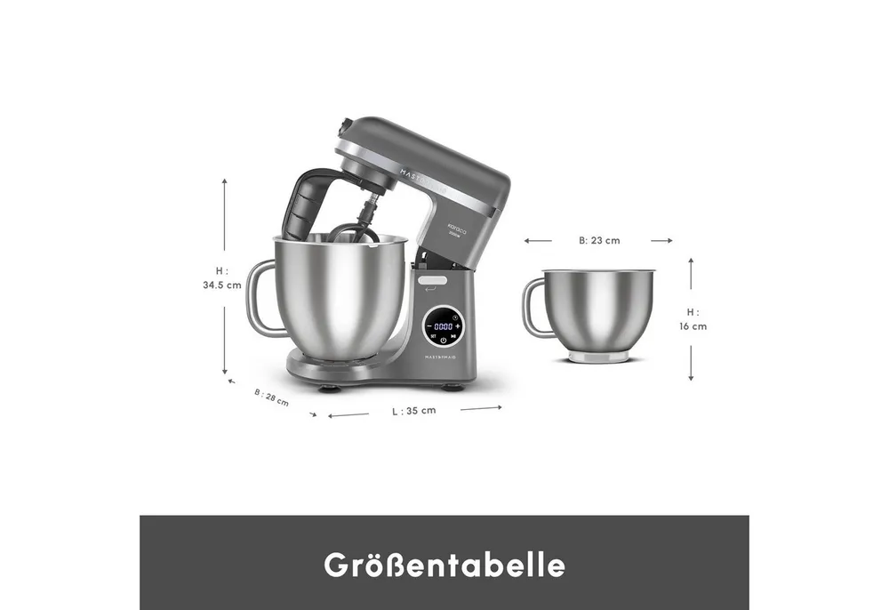 Karaca Küchenmaschine, Pro Multimax 6-in-1 Küchenmaschine 2000W, Space Gray