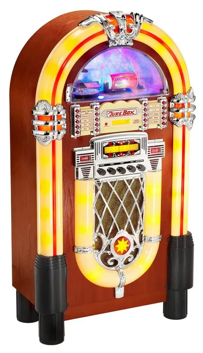 Karcher JB 6604 Retro-Radio (FM, 40 W, Jukebox mit CD-Player, Radio, MP3-Wiedergabe über USB / SD-Karte)