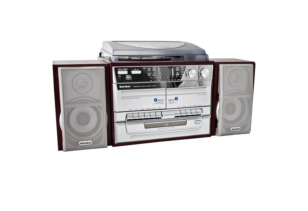 Karcher KA 320 Plattenspieler (Stereoanlage mit CD-Player, Kassettendeck, UKW Radio, USB)