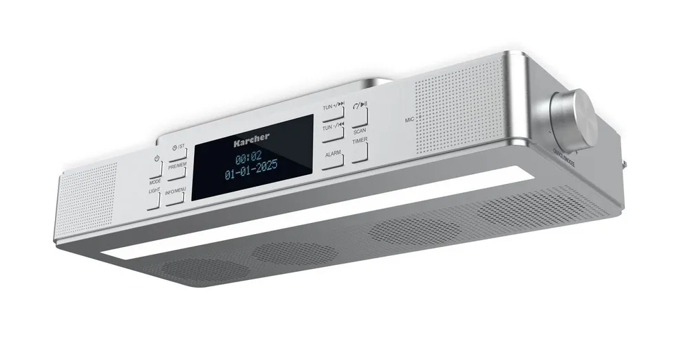 Karcher RA 2038D-S Küchen-Radio (DAB+, UKW (FM), 6 W, Unterbauradio mit DAB+ / UKW-Radio, Bluetooth, Leuchte & Timer)