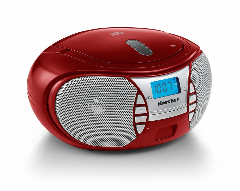 Karcher RR 5025-R Boombox (UKW (FM), tragbarer CD-Player mit UKW Radio, Batterie- / Netzbetrieb, AUX-In)
