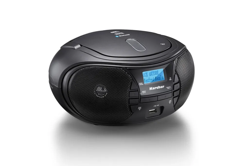 Karcher RR 5028D Boombox (DAB+, UKW (FM), tragbarer CD-Player mit DAB+ Radio, Bluetooth, Batterie- / Netzbetrieb)