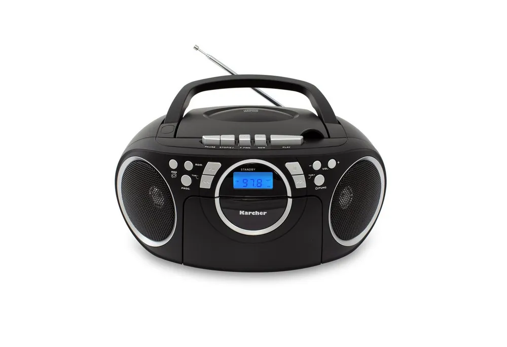 Karcher RR-5042-B Boombox (UKW (FM), tragbarer CD-Player mit UKW Radio, Kassettendeck)