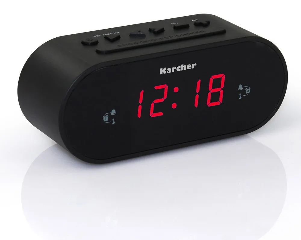 Karcher UR 1030 Uhrenradio (FM, Radiowecker (UKW-Radio, dimmbares Display, Dual-Alarm)