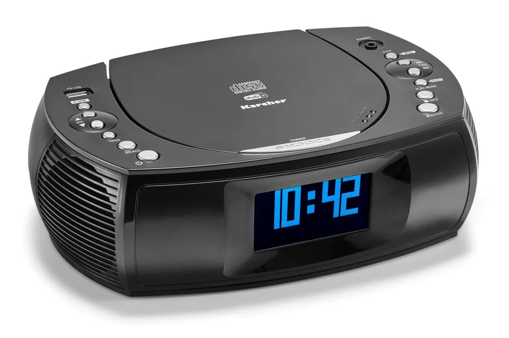 Karcher UR 1309D Uhrenradio (DAB+, UKW (FM), 2 W, Radiowecker mit MP3 / CD Player und DAB+ / UKW Radio)