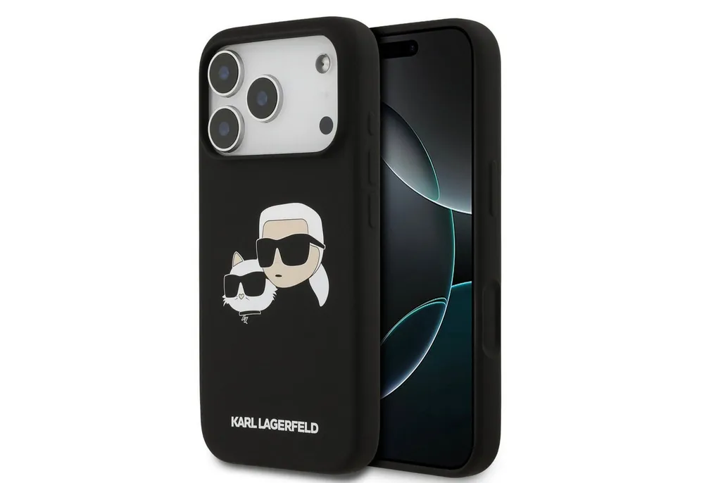 KARL LAGERFELD Handyhülle Case MagSafe iPhone 17 Pro Silikon Karl Katze schwarz 6,3 Zoll, Kantenschutz