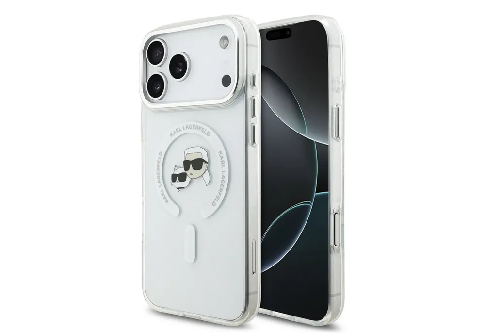 KARL LAGERFELD Handyhülle Case MagSafe iPhone 17 Pro Max Kunststoff Karl Katze transparent 6,9 Zoll, Kantenschutz
