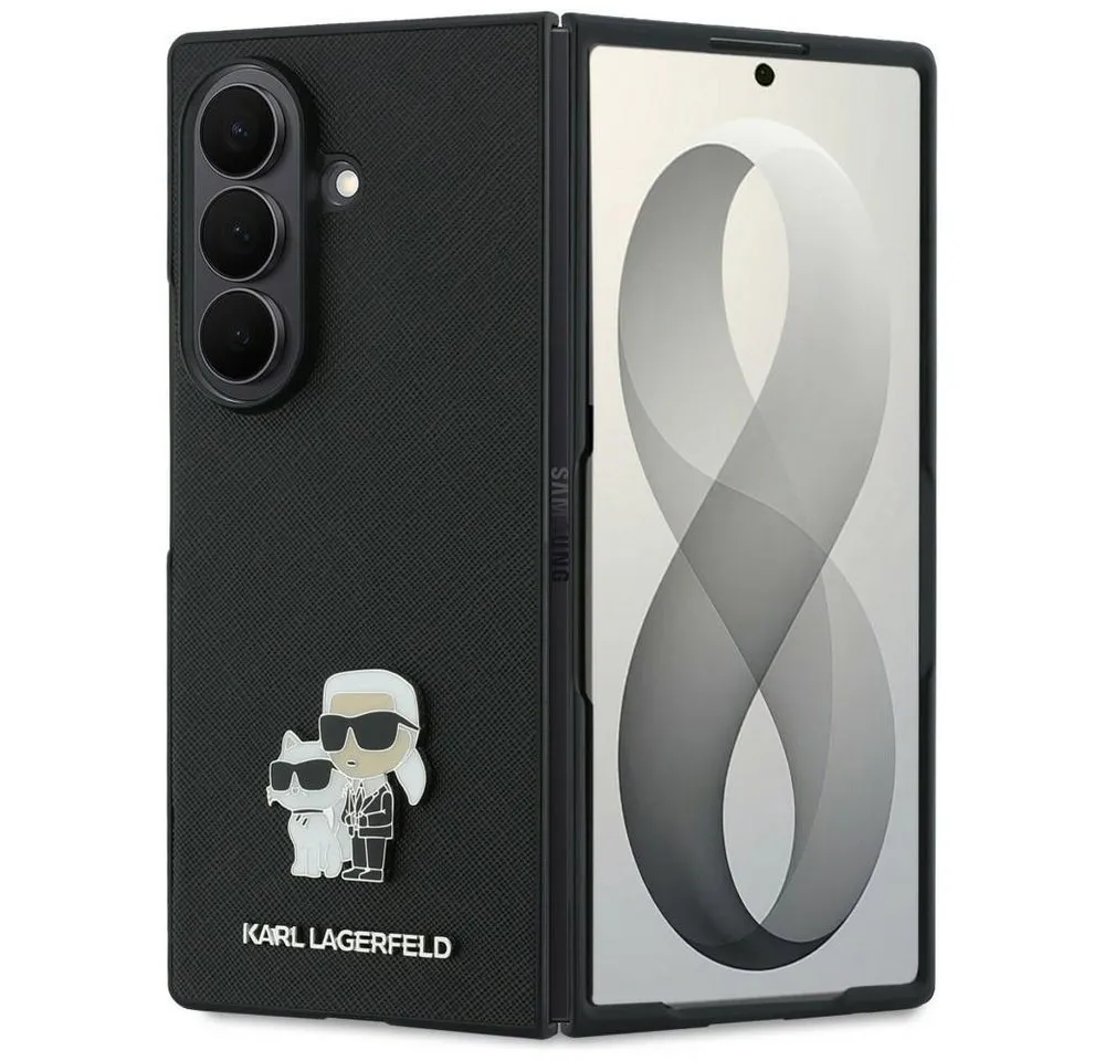 KARL LAGERFELD Handyhülle Galaxy Z Fold 8 Ultra Case Kunstleder Saffiano Schwarz 8 Zoll
