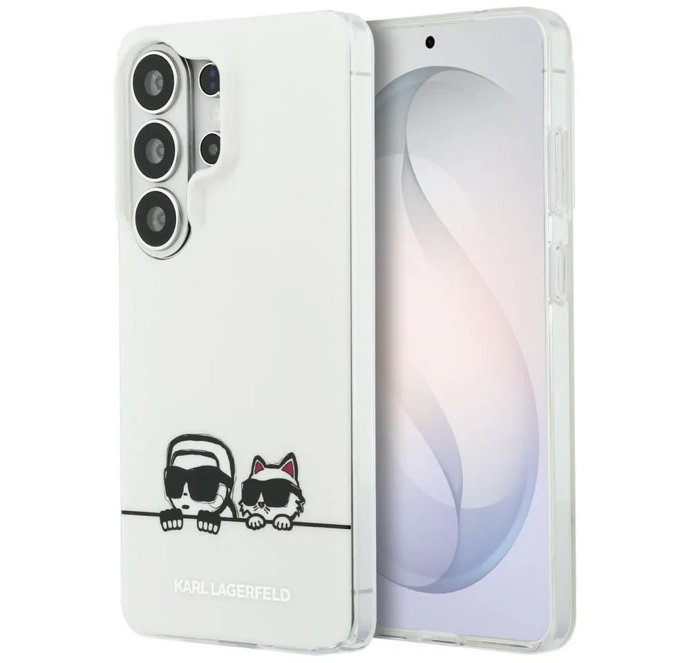 KARL LAGERFELD Handyhülle Galaxy S26 Ultra weiß MagSafe Katze Karl Logo Seiten transparent 6,9 Zoll, Kantenschutz
