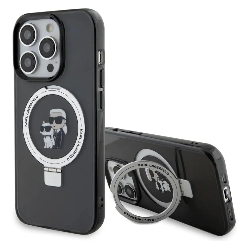 Karl Lagerfeld KLHMP15LHMRSKCK iPhone 15 Pro 6.1" czarny/black hardcase Ring Stand Karl&Choupettte M