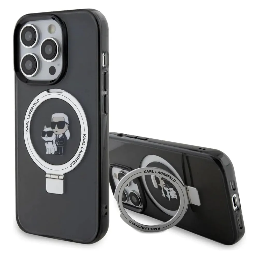 Karl Lagerfeld KLHMP15XHMRSKCK iPhone 15 Pro Max 6.7" czarny/black hardcase Ring Stand Karl&Choupett