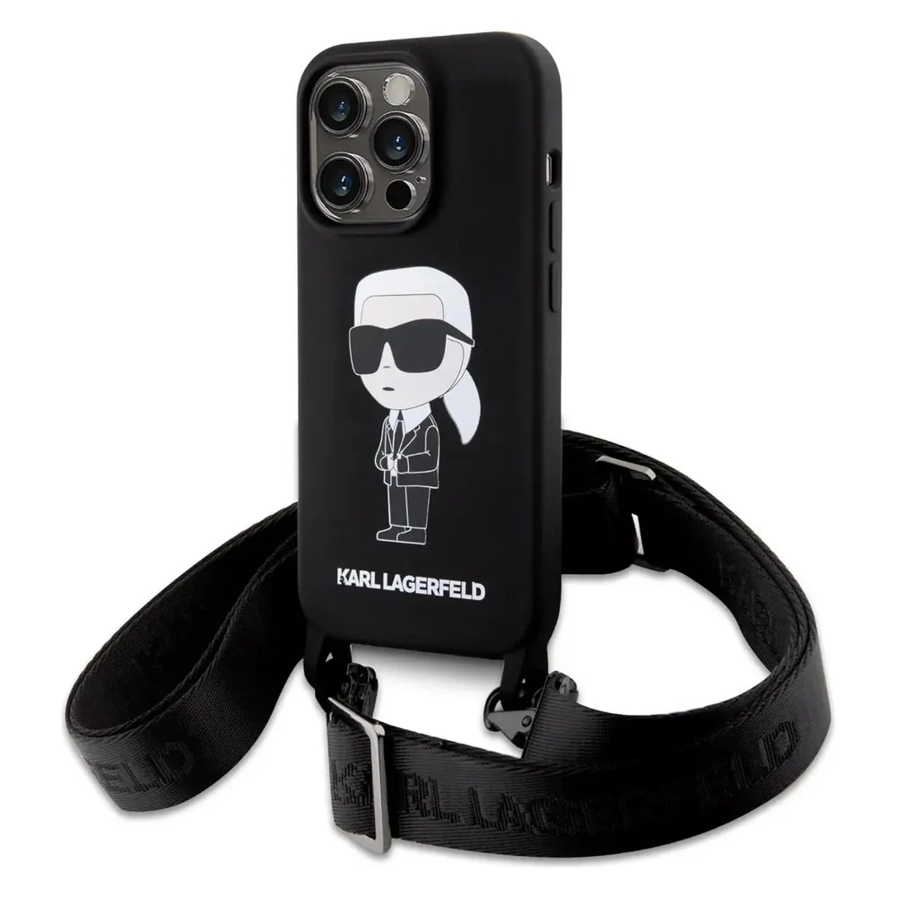 Karl Lagerfeld KLHCP15XSCBSKNK iPhone 15 Pro Max 6.7" hardcase czarny/black Crossbody Silicone Ikoni