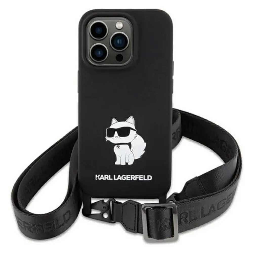 Karl Lagerfeld KLHCP15SSCBSCNK iPhone 15 6.1" hardcase czarny/black Crossbody Silicone Choupette