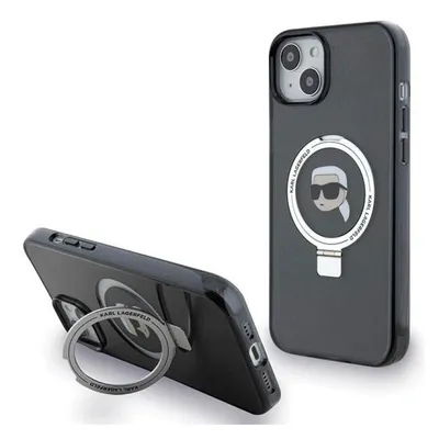 Karl Lagerfeld KLHMP15SHMRSKHK iPhone 15 6.1" czarny/black hardcase Ring Stand Karl Head MagSafe