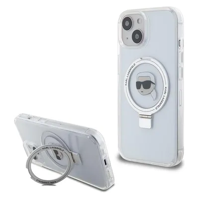 Karl Lagerfeld KLHMP15SHMRSKHH iPhone 15 6.1" biały/white hardcase Ring Stand Karl Head MagSafe