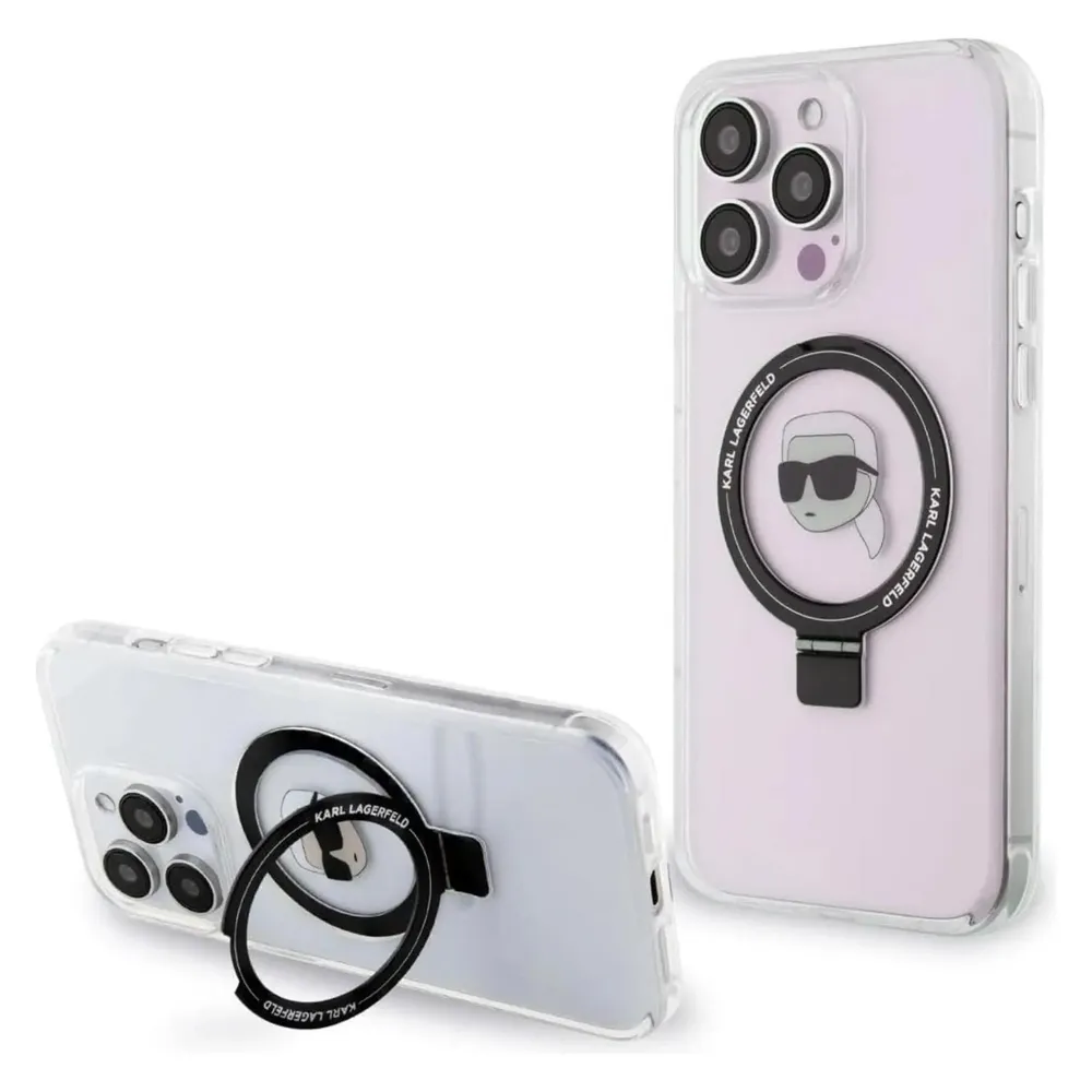 Karl Lagerfeld KLHMP15LHMRSKHH iPhone 15 Pro 6.1" biały/white hardcase Ring Stand Karl Head MagSafe