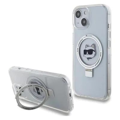 Karl Lagerfeld KLHMP15SHMRSCHH iPhone 15 6.1" biały/white hardcase Ring Stand Choupette Head MagSafe