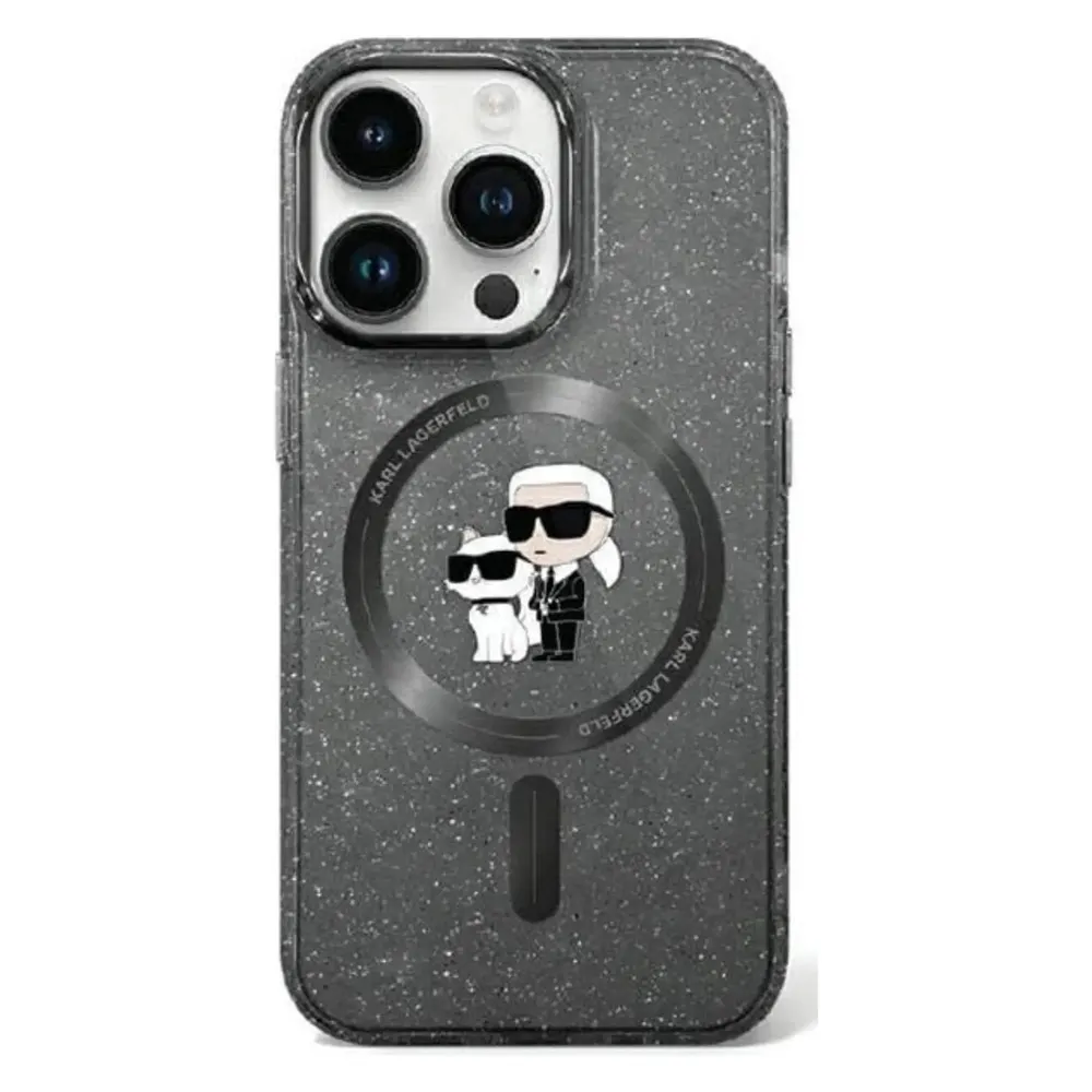 Karl Lagerfeld KLHMN61HGKCNOK iPhone 11 / Xr 6.1" czarny/black hardcase Karl&Choupette Glitter MagSa