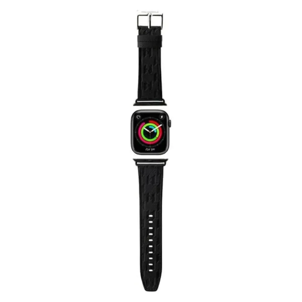 Karl Lagerfeld Pasek KLAWMSAKLHPK Apple Watch 38/40/41mm czarny/black strap Saffiano Monogram