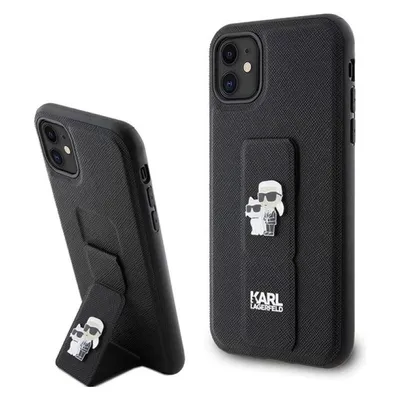 Karl Lagerfeld KLHCN61GSAKCPK iPhone 11 / Xr 6.1" czarny/black hardcase Gripstand Saffiano Karl&Chou
