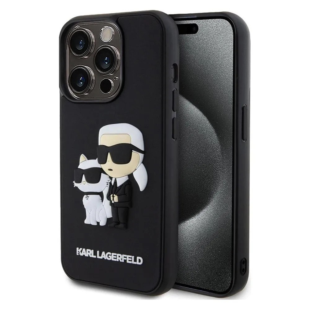 Karl Lagerfeld 3D Rubber Karl and Choupette Case for iPhone 13 Pro Black